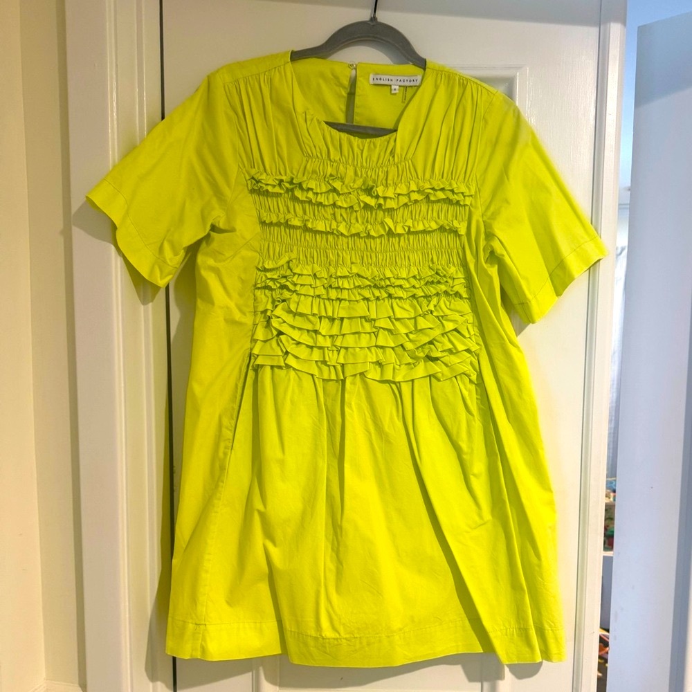 English Factory Citrus Short Sleeve Ruffle Women’s Mini Dress